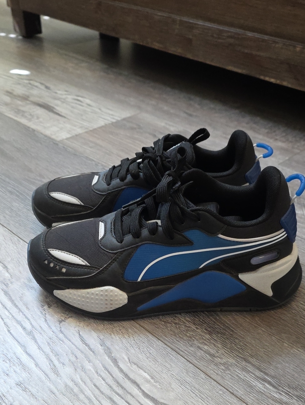 Puma Boys Playstation Edition Black and Blue Lace-Up Athletic Sneakers